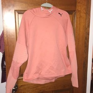 Pink/coral puma hoodie